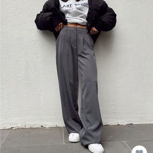 Princess Polly archer pants slate wide leg trouser